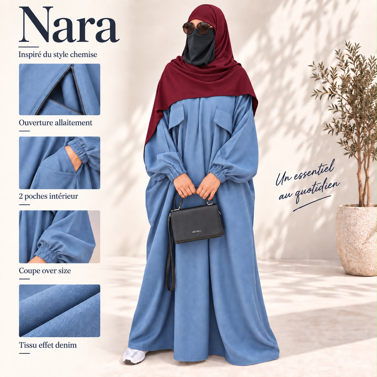 Abaya Nara denim